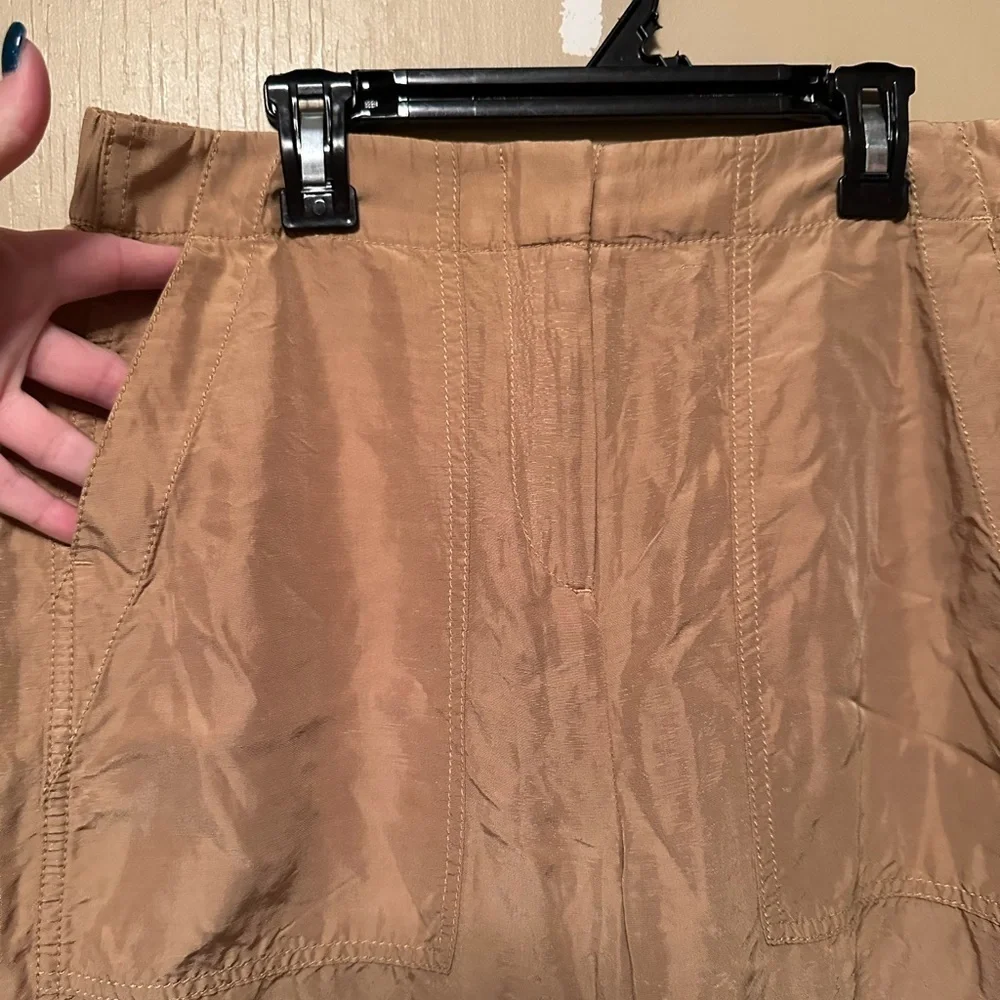 Reimagined by J. Crew Size 6 Linen Blend Tan Wide Leg Comfort Pants Lounge - Picture 3 of 7